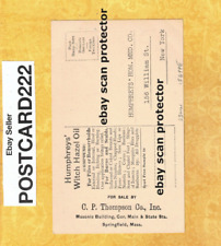 X Vic era trade card 1909 Thomson co Masonic Building Cor Main & state spring Ma picture
