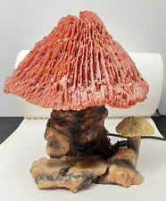 Vintage Pink Coral Mushroom Lamp Adam’s Apple Mystical Creations Rare picture