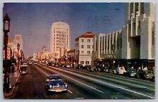 Miracle Mile Los Angeles California Wilshire Boulevard Street View VNG Postcard picture
