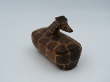 Giraffe Hand Carved Painted Trinket Box Small African Decoration Made In Kenya  picture