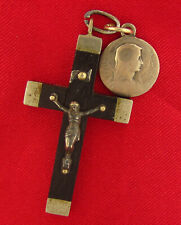 Vintage MARY LOURDES Medal LOURDES FRANCE CRUCIFIX Religious Catholic DEPOSE picture