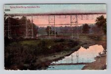 Ashtabula OH-Ohio, Spring Street Bridge, c1910 Vintage Postcard picture