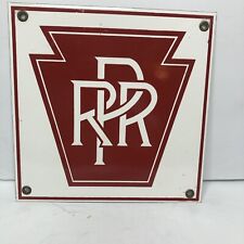 PRR Pennsylvania Railroad Porcelain Metal Sign Train Excellent Condition picture