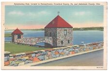 Vtg. Un-Posted Postcard Pymatuning Dam Crawford County PA & Ashtabula County OH picture