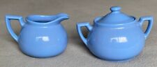 Vintage LIPTON'S TEA ~ Blue Creamer & Sugar Ceramic MCM Kitchen Decor picture
