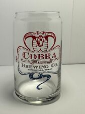 Cobra Brewing Company Red White Blue SNAKE Can Shaped Beer Glass TEXAS USA picture