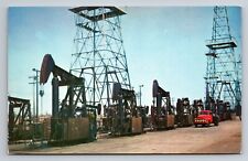 Oil Well Pumps Huntington Beach California Vintage Unposted Postcard picture