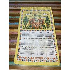 1978 Vintage Tea Towel Bless This House Yellow Vintage Kitchen Linen * Stain picture