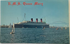 Postcard RMS Queen Mary, Port of Long Beach CA T40 240 picture