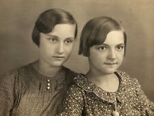 1937 Young Two Pretty Girls Love Girlfriends Kyiv Ukraine Vintage Photo Portrait picture