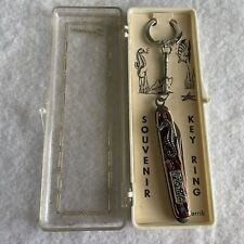 Vintage 50s Florida Souvenir Keychain Pocketknife Seahorse By Carrib Made USA picture