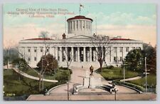 Postcard General View Ohio State House McKinley Monument Columbus Ohio ca. picture