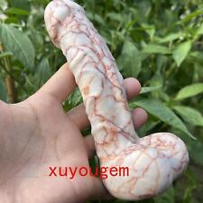 1pcs Natural Red network stone male penis Quartz Crystal Carved Figurines  6