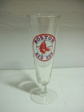 VINTAGE BOSTON RED SOX BEER GLASS, STEMMED PILSNER FLUTE STYLE picture