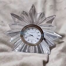 Vint. Waterford Crystal Desk Clock Starburst Paperweight, NO Box Mini Chip picture