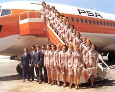 1970s PACIFIC SOUTHWEST AIRLINE STEWARDESS Flight Attendant Picture Photo 8x10 picture
