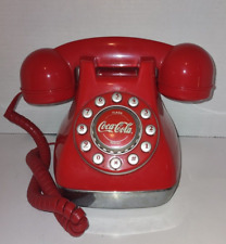 Retro Coca-Cola Snow Dome Touch Tone Desktop Telephone Vintage Collectible Red picture