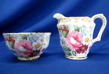 CROWN STAFFORDSHIRE ENGLANDS BOUQUET SMALL CREAMER & OPEN SUGAR picture