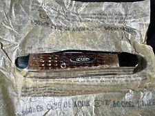 VINTAGE CASE XX 1981 6249 GORGEOUS BROWN BONE COPPERHEAD KNIFE - 9 DOT NEW picture