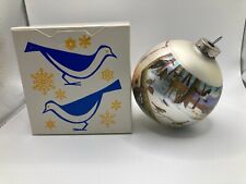1976 National Wildlife Federation Winter Wildlife Glass Xmas Ornament with Box picture