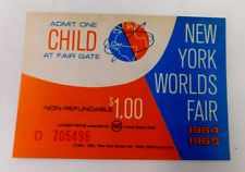 1964-65 NEW YORK WORLD'S FAIR CHILDREN ENTRANCE TICKET # 705496, picture
