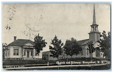 1909 Church and Library Hampstead New Hampshire NH L. Randall Postcard picture