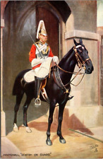 Postcard Whitehall Sentry On Guard Military In London Tucks picture