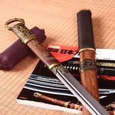 T10 Steel Clay Tempered Chinese Traditional Tang Dao KAMASU Kissaki Sharp Brown picture