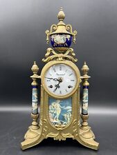Vintage Ornate Imperial Italian Mantle Brass & Porcelain Clock Italian & German picture