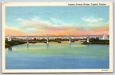Postcard The Topeka Avenue Bridge Spans The Kansas River, Topeka KS Posted 1947 picture