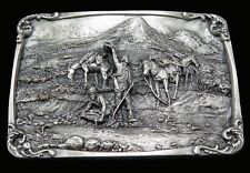 Charles M Russell Pay Dirt Gold Panning Vintage Belt Buckle picture