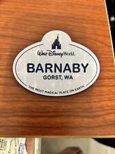 WDW Walt Disney World 50th Anniversary Cast Name Tag BARNABY picture
