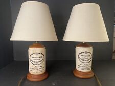 Vtg James Keiller & Sons Orange Marmalade Jars Ironstone Crocks Lamps Pair Rare picture