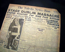 Dublin BLOODY SUNDAY Ireland Irish War of Independence Sinn Fein 1920 Newspaper picture