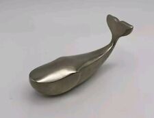 Dansk Designs Whale Figurine Paperweight Silverplate Vintage picture