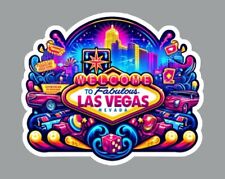 Las Vegas Original Art Die Cut Glossy Fridge Magnet picture