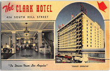 CLARK HOTEL South Hill St. LOS ANGELES, CA 1940s WF Kiely Vintage Linen Postcard picture