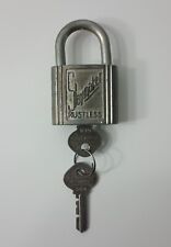 Vintage Slaymaker Padlock Rustless 2 Keys Key Works USA Lock Hardware 2.5
