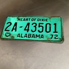 Vintage 1972 Alabama License Plate Car Tag Jefferson County Alabama 2A-43501 picture