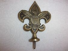 Vintage Solid Brass Boy Scout BSA Eagle Brass Finial - Flag Pole Topper picture