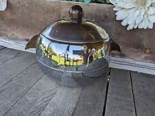 Vintage West Bend Penguin Hot and Cold Server Chrome Ice Bucket w/Wooden Handles picture