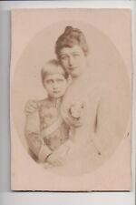 Vintage Trimmed Cabinet Card Empress Augusta Victoria of Germany & Son picture