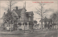 Queen Anne on Locust Ave New Hampton Iowa IA Houses Homes Litho Postcard picture