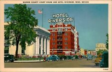 Postcard Washoe County Courthouse and Hotel Riverside Reno Nevada NV picture