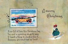 A Merry Christmas Greetings & Wishes Posted 1920 Postcard picture