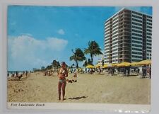 Postcard Fort Lauderdale Beach Florida Golden Sands Tropical Posted 1979 A4 picture