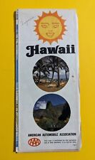 Vtg 1973 Foldable AAA Road Map Of Hawaii - 70s Geography - Honolulu Street Map picture