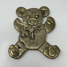 VTG Brass Trivet Retro Teddy Bear  6.5