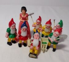 Vintage Snow White Seven Dwarves K.T. Miniature Plastic Figures Lot Of 8  picture