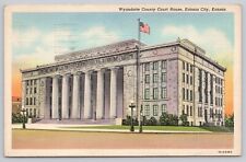Wyandotte County Court House Kansas City Kansas Vintage Linen Postcard picture